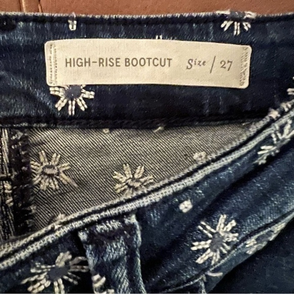 Anthropologie Pilcro & The Letterpress Crop Hi Rise Bootcut Embroidered Jeans - Picture 12 of 15